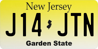 NJ license plate J14JTN