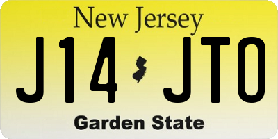 NJ license plate J14JTO