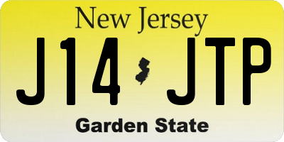 NJ license plate J14JTP