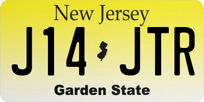 NJ license plate J14JTR