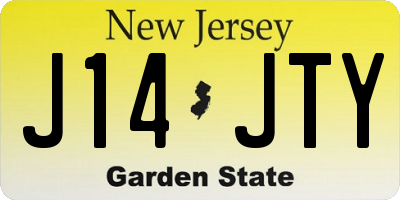 NJ license plate J14JTY