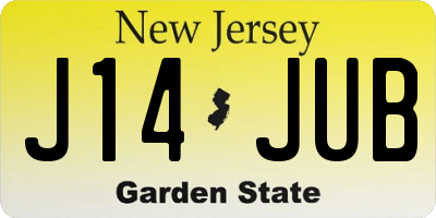 NJ license plate J14JUB