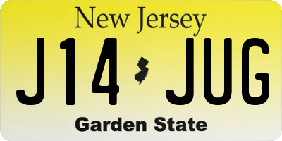 NJ license plate J14JUG