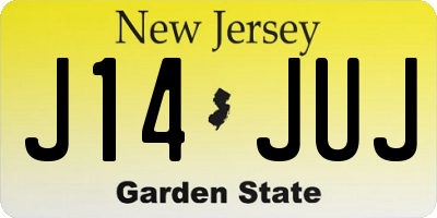 NJ license plate J14JUJ