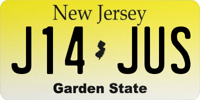 NJ license plate J14JUS