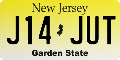 NJ license plate J14JUT