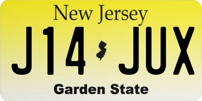 NJ license plate J14JUX