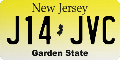 NJ license plate J14JVC
