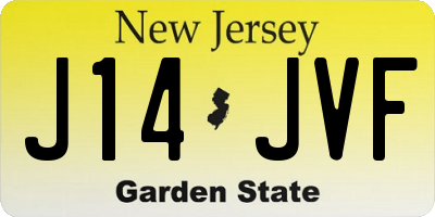NJ license plate J14JVF