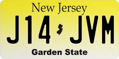 NJ license plate J14JVM
