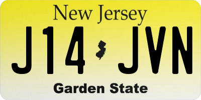 NJ license plate J14JVN