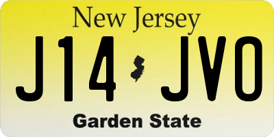 NJ license plate J14JVO