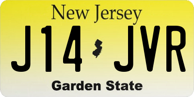 NJ license plate J14JVR