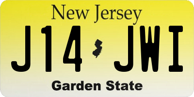 NJ license plate J14JWI