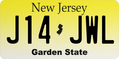 NJ license plate J14JWL