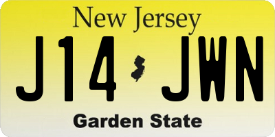 NJ license plate J14JWN