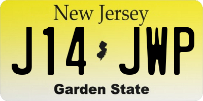 NJ license plate J14JWP