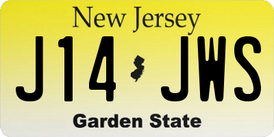 NJ license plate J14JWS