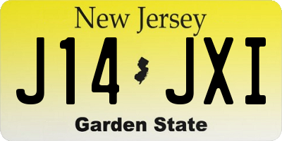 NJ license plate J14JXI
