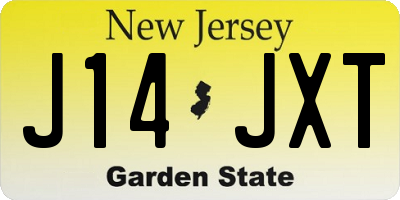 NJ license plate J14JXT