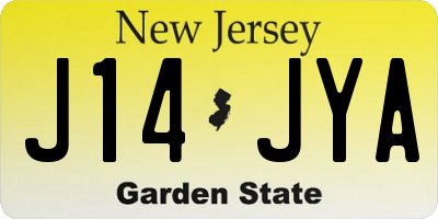 NJ license plate J14JYA