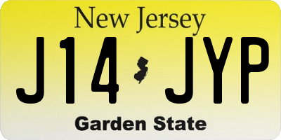 NJ license plate J14JYP