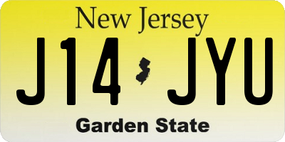 NJ license plate J14JYU