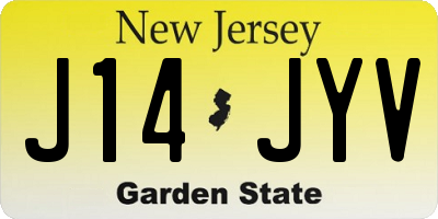 NJ license plate J14JYV