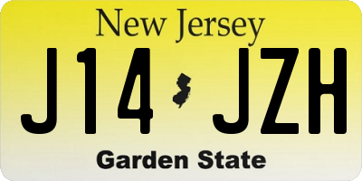 NJ license plate J14JZH