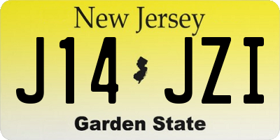 NJ license plate J14JZI