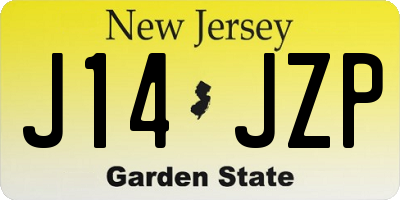 NJ license plate J14JZP