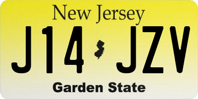 NJ license plate J14JZV