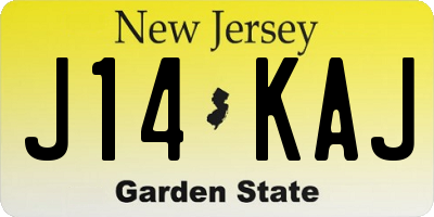 NJ license plate J14KAJ