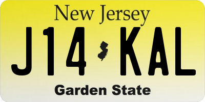 NJ license plate J14KAL