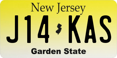 NJ license plate J14KAS