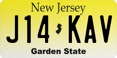 NJ license plate J14KAV