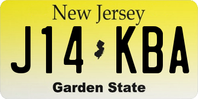 NJ license plate J14KBA