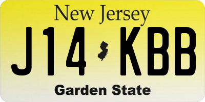 NJ license plate J14KBB