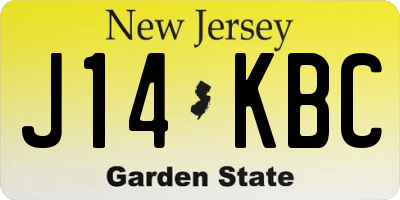 NJ license plate J14KBC