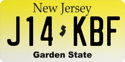 NJ license plate J14KBF