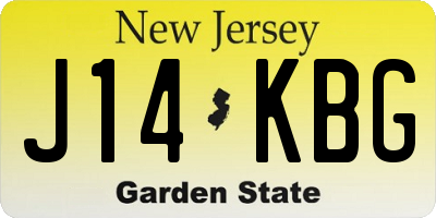 NJ license plate J14KBG