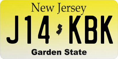 NJ license plate J14KBK