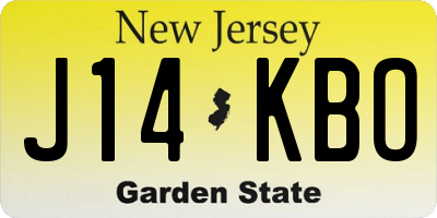 NJ license plate J14KBO