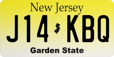 NJ license plate J14KBQ