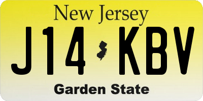 NJ license plate J14KBV