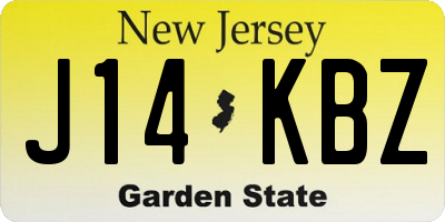 NJ license plate J14KBZ
