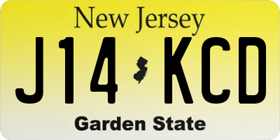 NJ license plate J14KCD