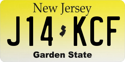 NJ license plate J14KCF