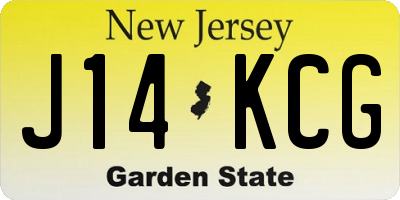 NJ license plate J14KCG