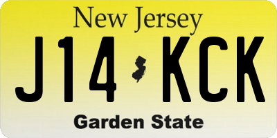 NJ license plate J14KCK